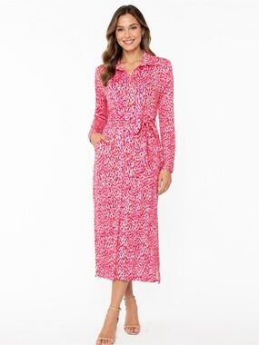 NWT Nordstrom’s Alexis Admor long sleeve multi orange colored dress gold buttons